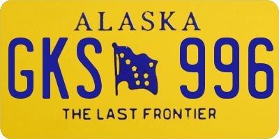 AK license plate GKS996