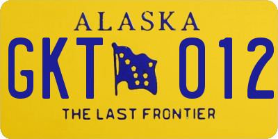 AK license plate GKT012