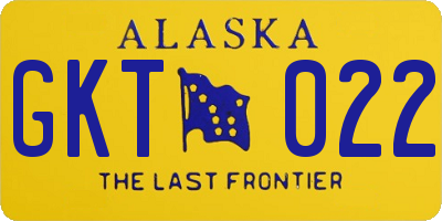 AK license plate GKT022
