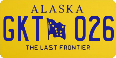 AK license plate GKT026