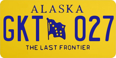 AK license plate GKT027