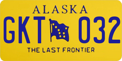AK license plate GKT032