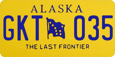 AK license plate GKT035