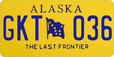 AK license plate GKT036