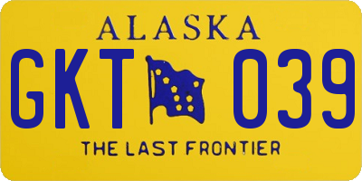 AK license plate GKT039