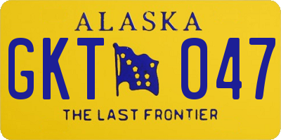 AK license plate GKT047