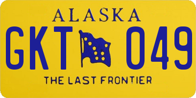 AK license plate GKT049