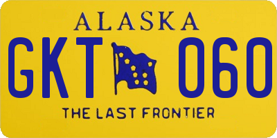 AK license plate GKT060