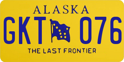 AK license plate GKT076