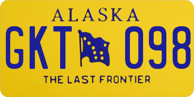 AK license plate GKT098