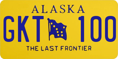 AK license plate GKT100