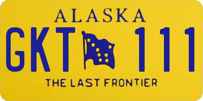 AK license plate GKT111