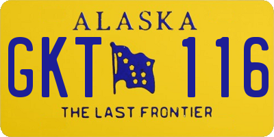 AK license plate GKT116