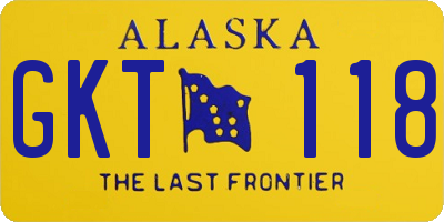 AK license plate GKT118