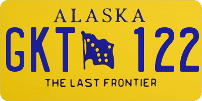 AK license plate GKT122