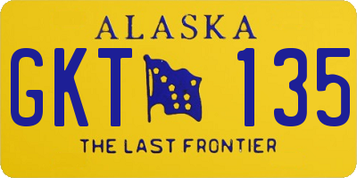AK license plate GKT135