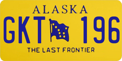 AK license plate GKT196