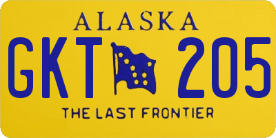 AK license plate GKT205