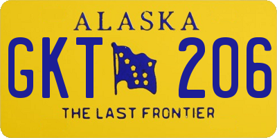 AK license plate GKT206