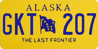 AK license plate GKT207
