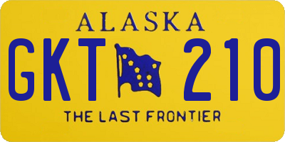 AK license plate GKT210