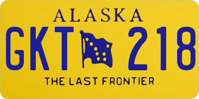 AK license plate GKT218