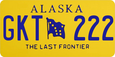 AK license plate GKT222