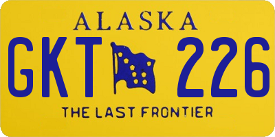 AK license plate GKT226
