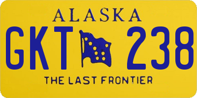AK license plate GKT238
