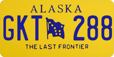 AK license plate GKT288