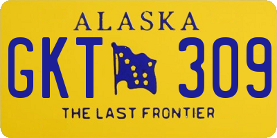 AK license plate GKT309