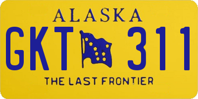 AK license plate GKT311