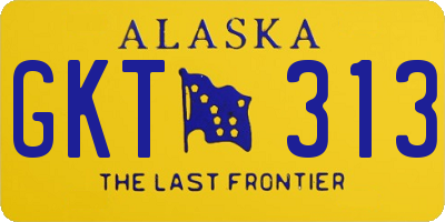 AK license plate GKT313