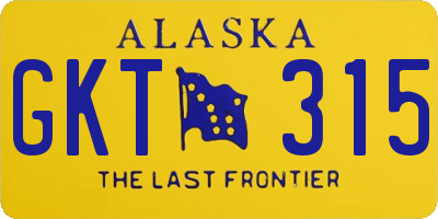 AK license plate GKT315