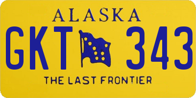 AK license plate GKT343