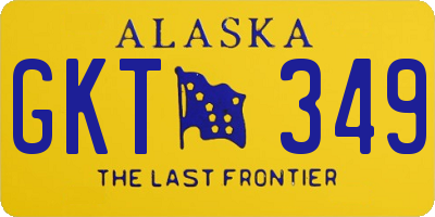 AK license plate GKT349
