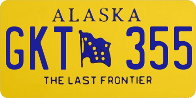 AK license plate GKT355