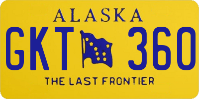 AK license plate GKT360