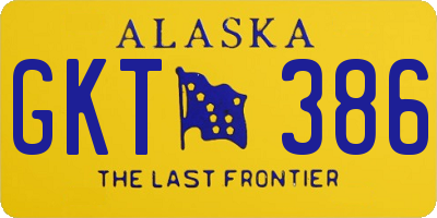 AK license plate GKT386