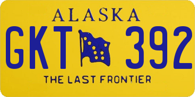 AK license plate GKT392