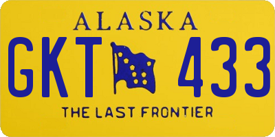 AK license plate GKT433