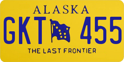 AK license plate GKT455