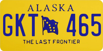 AK license plate GKT465