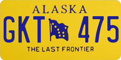 AK license plate GKT475