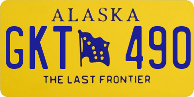 AK license plate GKT490