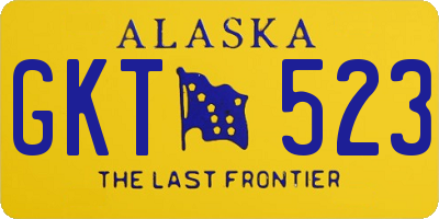 AK license plate GKT523