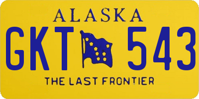 AK license plate GKT543