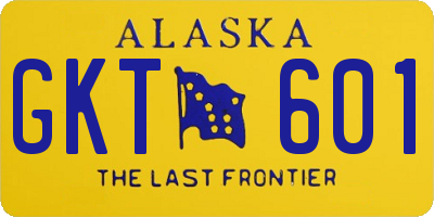 AK license plate GKT601