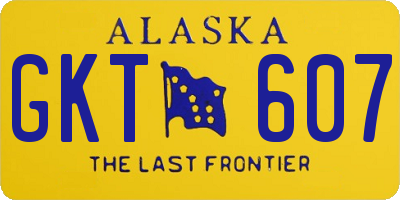 AK license plate GKT607