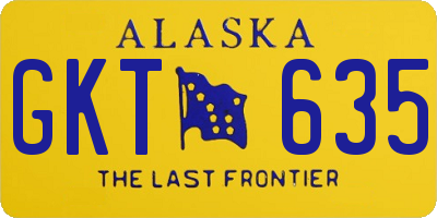 AK license plate GKT635